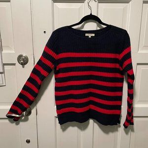 Madewell Pullover Sweater Navy & Orange Medium